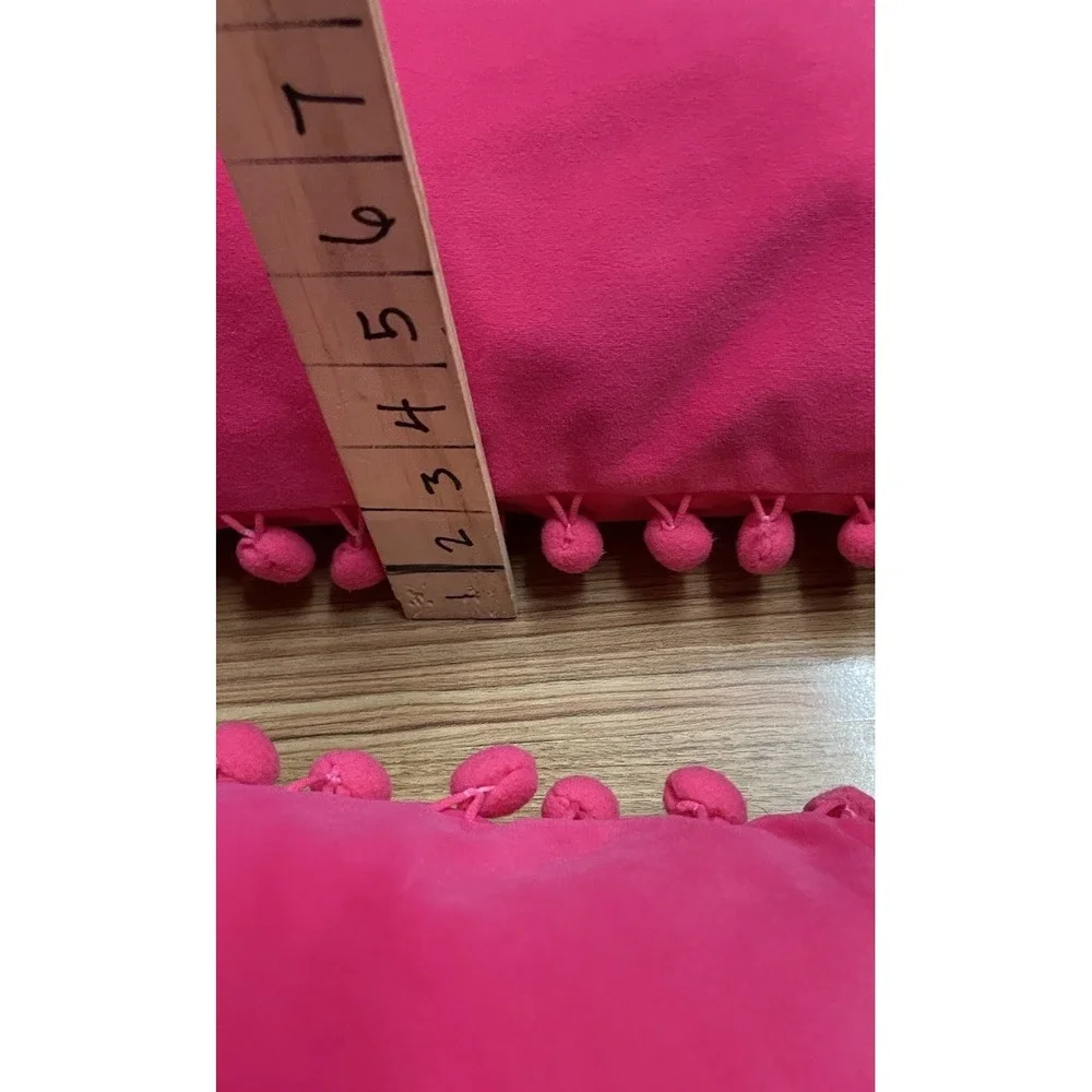 PINK VELVETEEN Pom Pom THROW PILLOWS 10